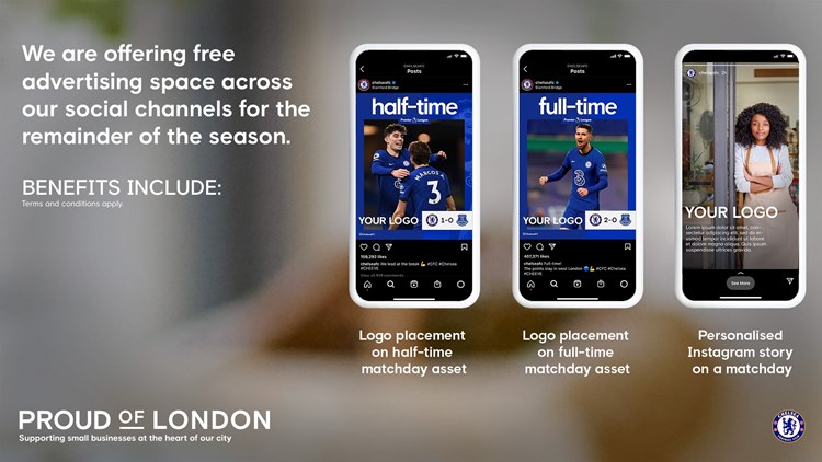 CHELSEA FC OFFERS FREE GLOBAL ADVERTISING SPACE TO SMALL LONDON BUSINESSES